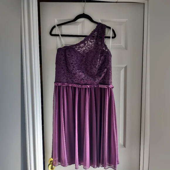 David's Bridal | Dresses | Kneelength Plum Davids Bridal Dress Size 4 |  Poshmark